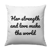 Strength Love Pillow, Inspirational Quote Throw Pillow, Encouragement Gift, Decorative Pillow, Mother's Day Gift, Positive Affirmation - Tawshia